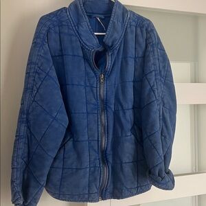 Free People Blue Quilted Jacket